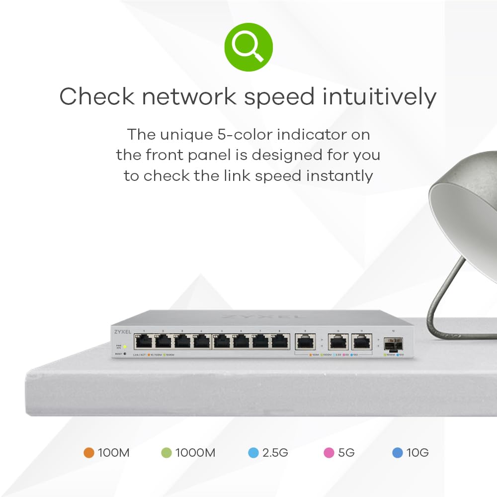 Zyxel Web-Managed Multi-Gigabit Switch mit 12 Ports, Davon 3 mit 10G und 1 mit 10G SFP+ [XGS1250-12]