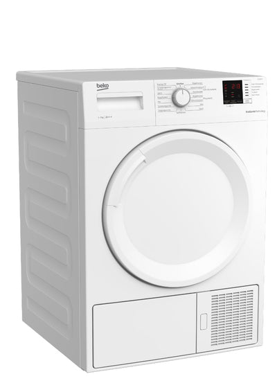 Beko DS7512PA b100 Wärmepumpentrockner 7 kg, Kombinierter Filtermechanismus, Elektronische Feuchtemessung, Express 30' Programm, Keine Farbverwaschung, Sanftes Trocknen, 15 Programme, Weiß