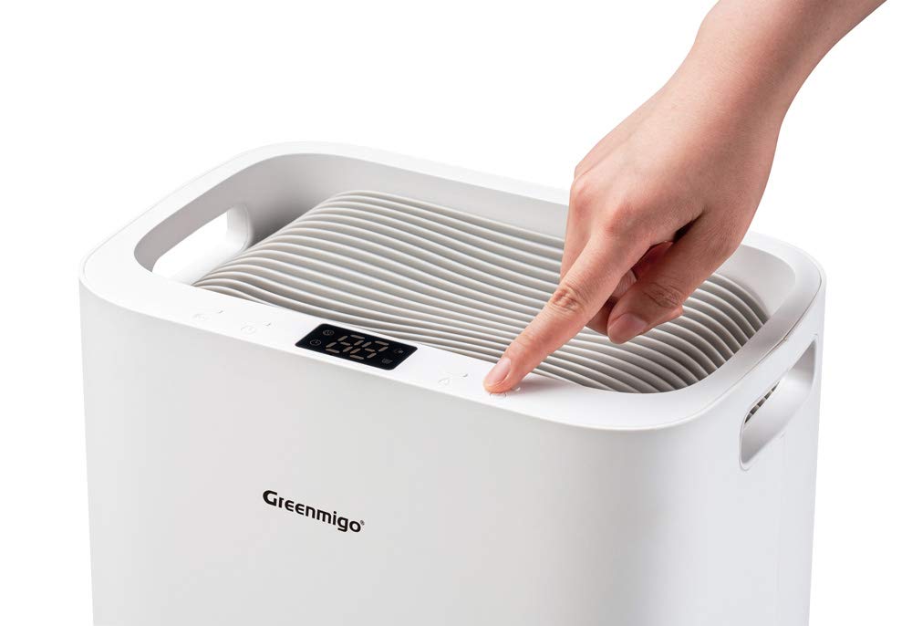 Greenmigo Luftentfeuchter 13L/24h Elektrischer Entfeuchter Entfeuchtungsleistung Raumgröße max.50m²,Raumentfeuchter Leise Luftreiniger für Schrank,Wohnung,Keller etc.-Gegen Feuchtigkeit,Schimmel