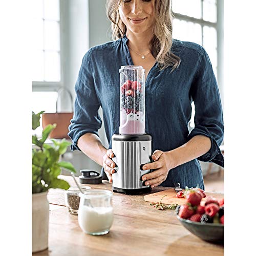 WMF Kult X Mix & Go Mini Smoothie Maker, Standmixer, Blender elektrisch, Shake Mixer 300 Watt, Tritan-Kunststoff Flasche