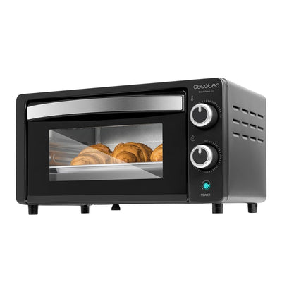 Cecotec Tischofen Bake&Toast 1090 Black, 10 L, 1000 W, 60-Minuten-Timer, Temperaturregelung bis zu 230ºC, Backblech, Grillrost und Zange mit Griff