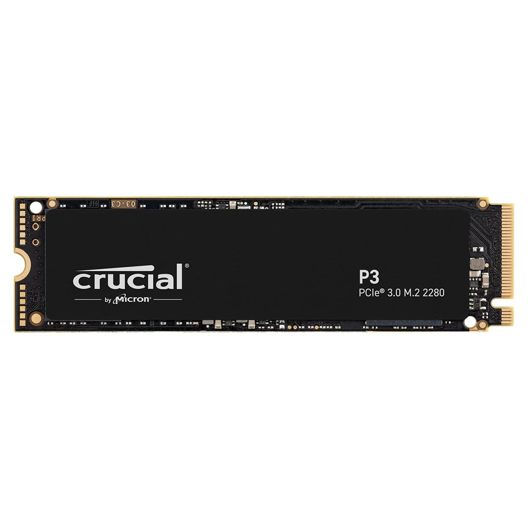 Crucial P3 500GB M.2 PCIe Gen3 NVMe Interne SSD, Bis zu 3500MB/s - CT500P3SSD8, Festkörper-Laufwerk