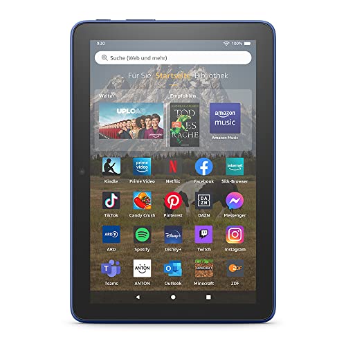 Zertifiziert und generalüberholt Fire HD 8-Tablet, 8-Zoll-HD-Display, 32 GB, 30% schnellerer Prozessor, für Unterhaltung unterwegs (2022), blau, mit Werbung