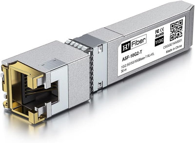 10GBASE-T SFP+ Transceiver 30 meters, SFP+ zu RJ45, 10G SFP+ zu Ethernet Modul Kompatibel mit Cisco SFP-10G-T-S, MA-SFP-10GB-T, Ubiquiti UniFi UF-RJ45-10G, Mikrotik S+RJ10, Netgear AXM765...