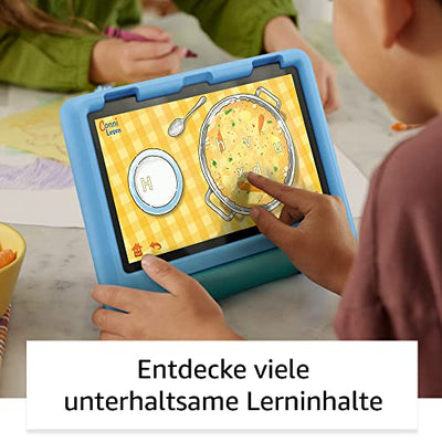 Fire HD 8 Kids-Tablet, 8-Zoll-HD-Display, für Kinder von 3 bis 7 Jahren, 2 Jahre Sorglos-Garantie, kindgerechte Hülle, 32 GB (2022), blau