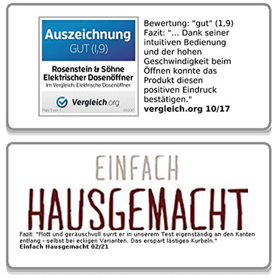 Rosenstein & Söhne Büchsenöffner: Elektrischer Sicherheits-Dosenöffner zur wiederverschließbaren Öffnung (Sicherheitsdosenöffner, Dosenöffner für Behinderte, rosenstein Söhne elektrisch)