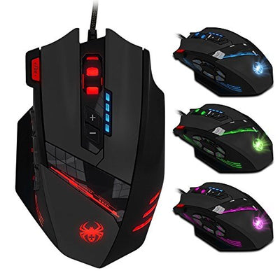 zelotes Gaming Maus,12 programmierbare Tasten RGB Gamer Maus,4000DPI Ergonomische Maus mit Kabel,USB Computer Maus,Gaming Mouse für PC,Mac,Laptop