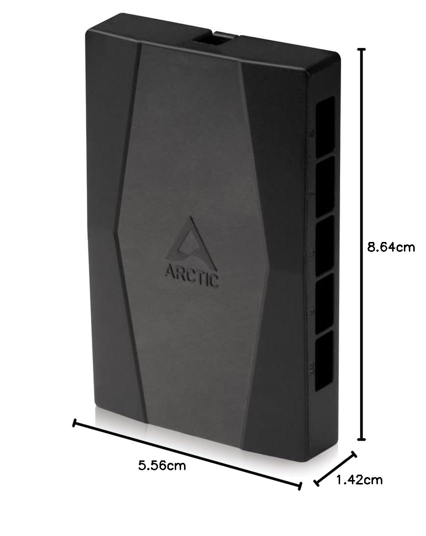 ARCTIC Case Fan Hub - 10-Fach PWM Lüfter-Verteiler mit SATA Power, Gehäuselüfter - Schwarz