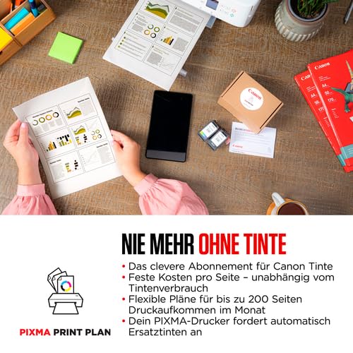 PIXMA TS7451i 3-in-1 WLAN-Drucker fürs Homeoffice, Kopierer und Scanner – PIXMA Print Plan kompatibel – Drucken von Randlosfotos – kabelloses Drucken/Scannen via Cloud und Smartphone (Weiß)