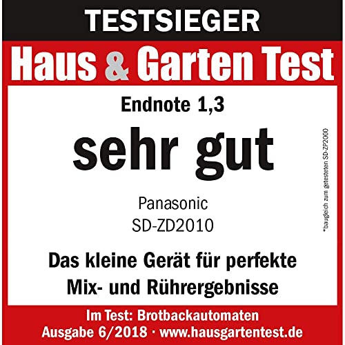 Panasonic Croustina Brotbackautomat SD-ZD2010 für Krustenbrot (18 Programme, Brotmaschine, glutenfrei, knuspriges Brot, Vollkorn-Krustenbrot), schwarz