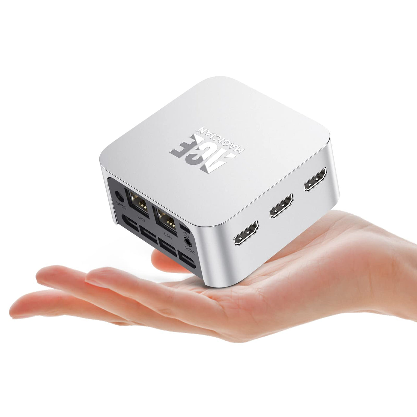 ACEMAGICIAN Mini PC, Alder Lake N100 (bis zu 3,4 GHz), 16GB LPDDR5 512GB SSD Micro Desktop Computer|Dual Ethernet|Triple HDMI|USB3.0