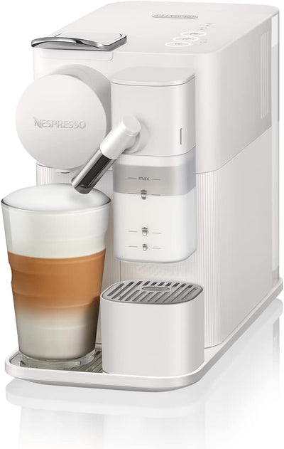 Nespresso De'Longhi Lattissima One EN510.W Kaffeekapselmaschine mit automatischem Milchsystem, 3 Direktwahltasten, 1 L Wassertank, 19 bar Pumpendruck, nur 25 Sek. Aufheizzeit, Auto-Abschaltung, weiß