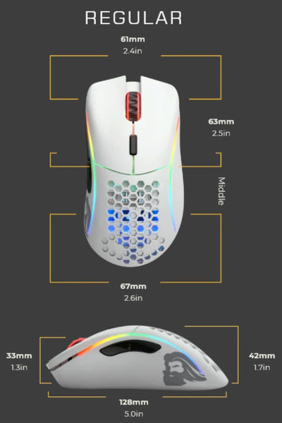 Glorious Gaming Model D Wireless Gaming Mouse – Superleichte 69 g, verzögerungsfreier 2,4-GHz-Funk, bis zu 71 Stunden Akku, RGB-Beleuchtung, BAMF-Sensor, ergonomisch, 6 Tasten – Mattweiß