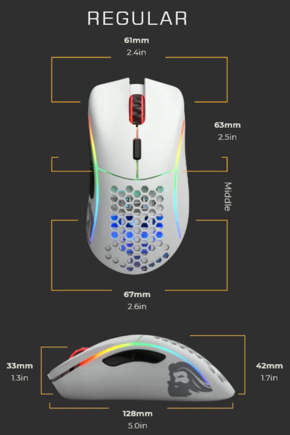 Glorious Gaming Model D Wireless Gaming Mouse – Superleichte 69 g, verzögerungsfreier 2,4-GHz-Funk, bis zu 71 Stunden Akku, RGB-Beleuchtung, BAMF-Sensor, ergonomisch, 6 Tasten – Mattweiß