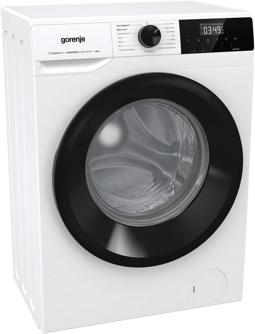 Gorenje WNHPI64SAPS/DE Waschmaschine mit Dampffunktion / 6 kg / 1400 U/Min / 15 Programme/AquaStop/Inverter PowerDrive Motor/Edelstahltrommel/Kindersicherung/EEK A/weiß