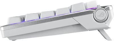 ASUS ROG Azoth White RGB Gaming-Tastatur (QWERTZ Layout, 75% Tastaturformfaktor, mechanische ROG NX-Switches, OLED-Display, Wireless mit Bluetooth, 2,4-GHz-RF, USB, Windows und MacOS-Modus, weiß)