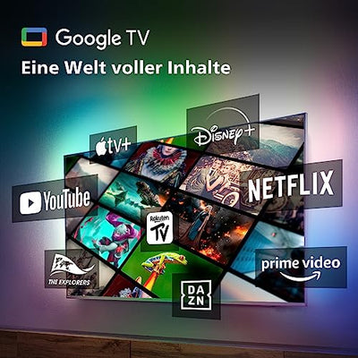 Philips Ambilight TV | 55PUS8808/12 | 139 cm (55 Zoll) 4K UHD LED Fernseher | 120 Hz | HDR | Dolby Vision | Google TV | VRR | WiFi | Bluetooth | DTS:X | Sprachsteuerung | Anthrazitfarbener Rahmen