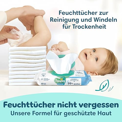 Pampers Baby Windeln Pants Größe 5 (12-17kg) Premium Protection, Junior mit Stop- und Schutz Täschchen, MONATSBOX, 144 Höschenwindeln