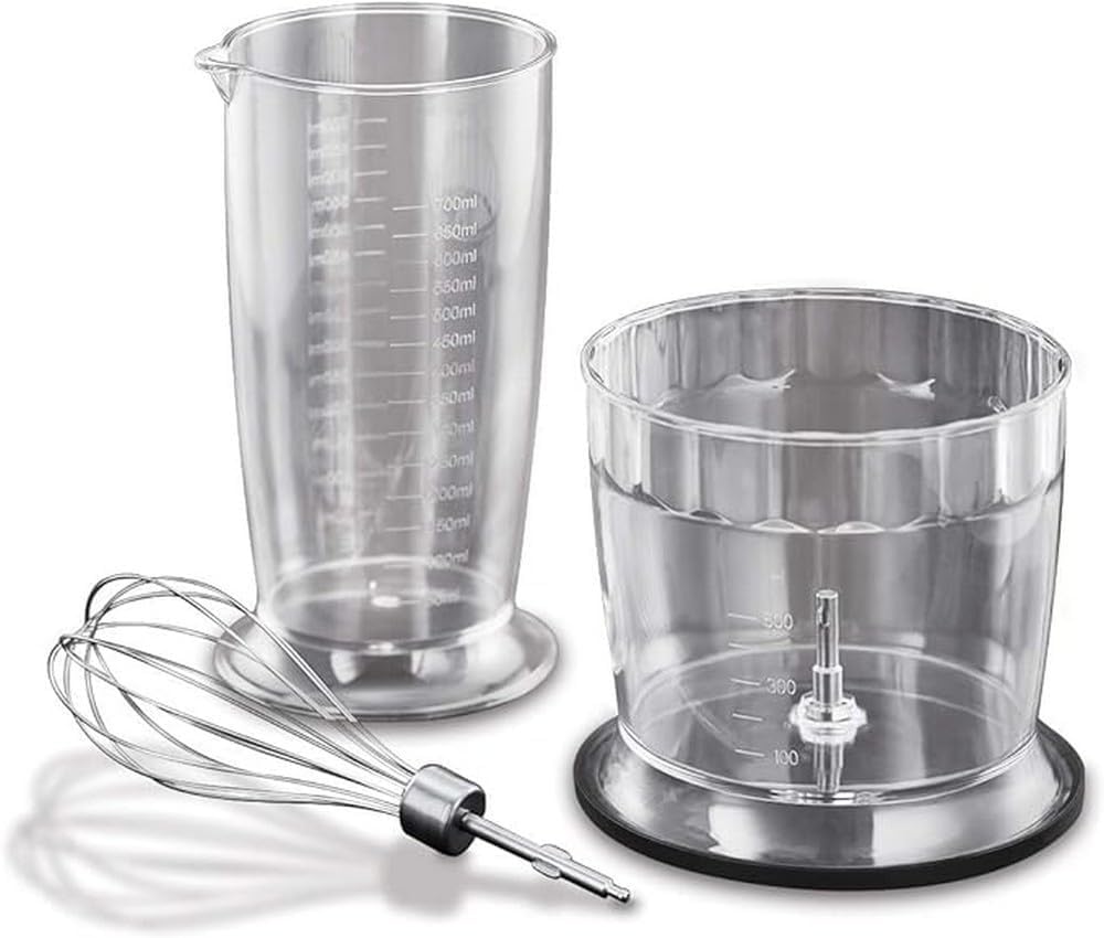 Russell Hobbs Stabmixer [3-in-1: Pürierstab/Zerkleinerer, Mixer- & Schneebesenaufsatz] Matt Schwarz (BPA-freies & spülmaschinenfestes Zubehör, für Smoothie, Suppen Saucen, Joghurt Babynahrung)24702-56