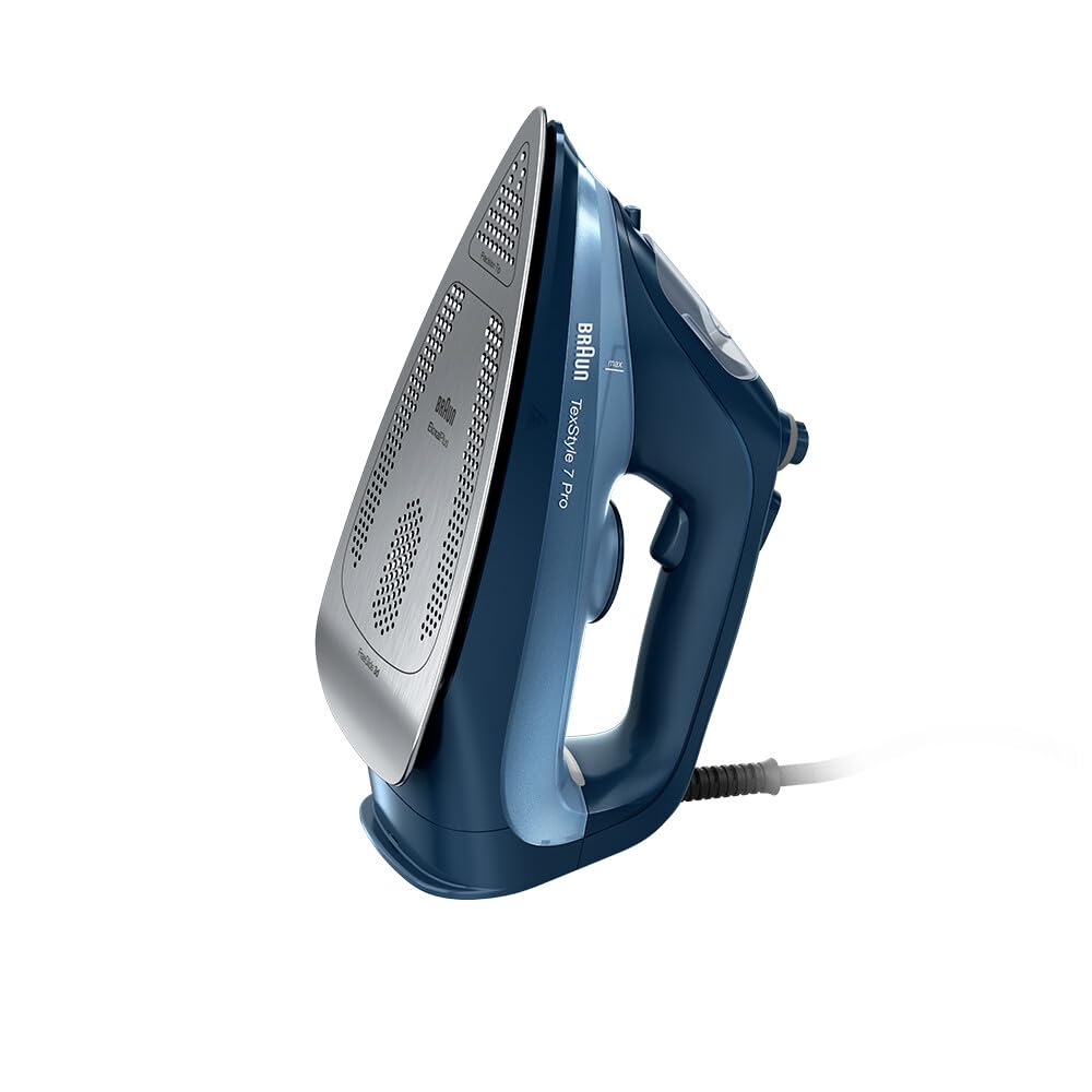 Braun TexStyle 7 Pro Dampfbügeleisen SI 7160 BL - Bügeleisen mit Freeglide 3D Bügelsohle, Vertikaldampf, 3000 Watt, Blau