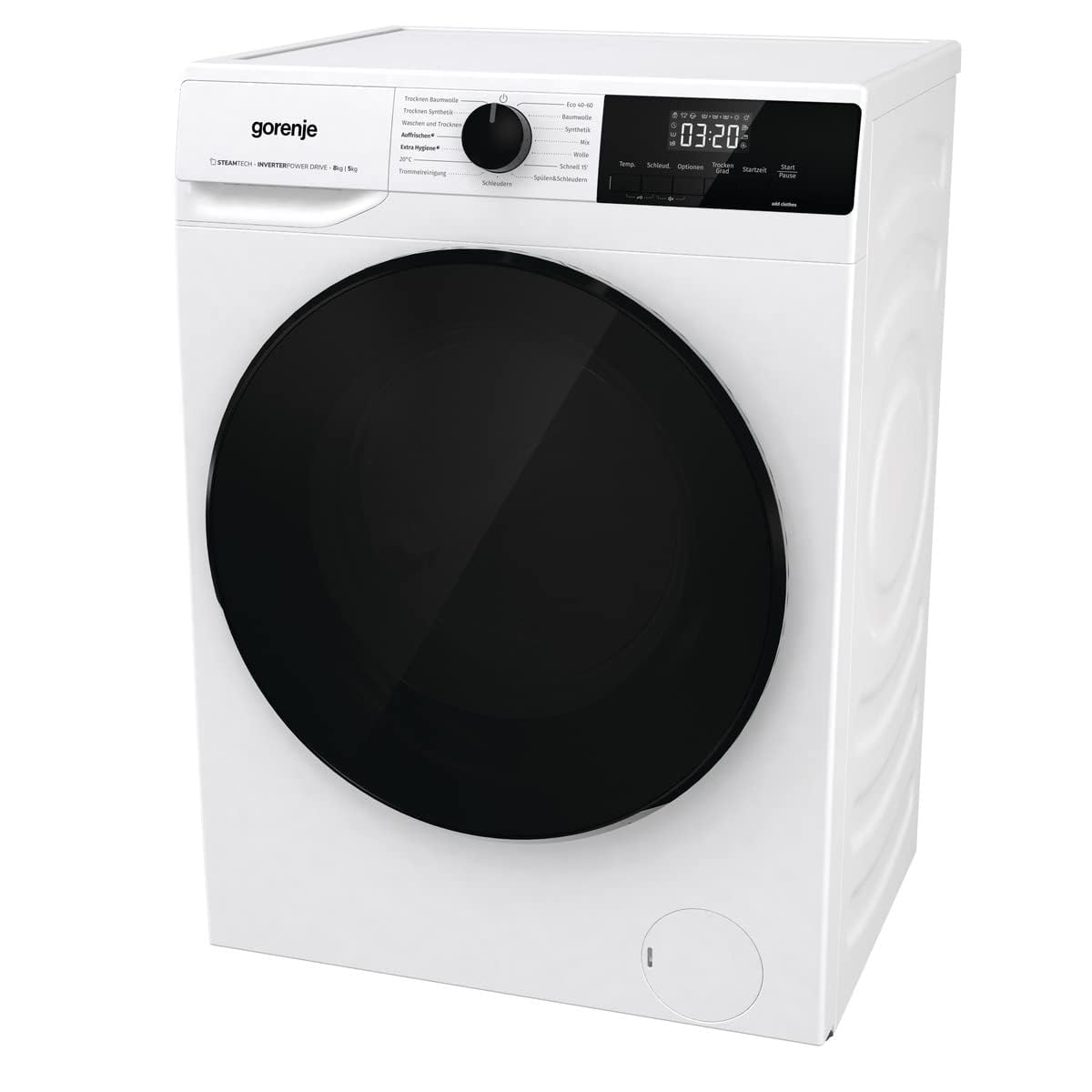 Gorenje WDAM 854 AP Waschtrockner mit Dampffunktion / 8 kg / 1400 U / 15 Programme/Aqua Stop/Inverter PowerDrive Motor/Kindersicherung/QuickDry/weiß