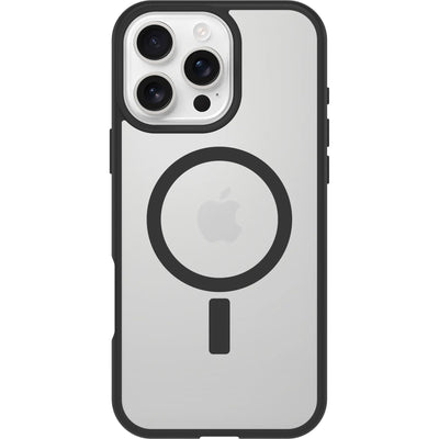 OtterBox Sleek Series MagSafe Hülle für iPhone 16 Pro Max, stoßfest, sturzsicher, ultraschlank, schützende Hülle, Getestet nach Militärstandard, Transparent/Schwarz, Keine Einzelhandelsverpackung