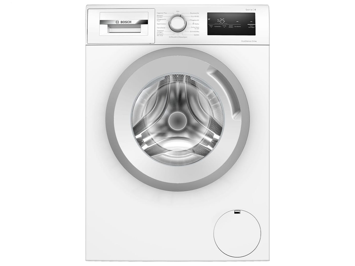 Bosch WAN28123 Serie 4 Waschmaschine, 7 kg, 1400 UpM, Active Water Plus, EcoSilence Drive, Hygiene Plus, Speed Perfect, ExtraKurz 15' & 30', Night Wash, Nachlegefunktion, Sportswear-Programm