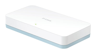 D-Link DGS-1008D 8-Port Gigabit Switch Desktop (10/100/1000 Mbit/s, bis zu 2000 Mbit/s pro Port im Full-Duplex-Modus, lüfterlos)