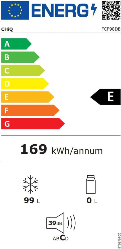 CHiQ FCF98DE Gefriertruhe 99 L, 54,5 x 47,6 x 83,5 cm, 4-Sterne-Gefrieren, Thermostatsteuerung, Drahtgestell, Schwebetür, Geräuscharm, Weiß