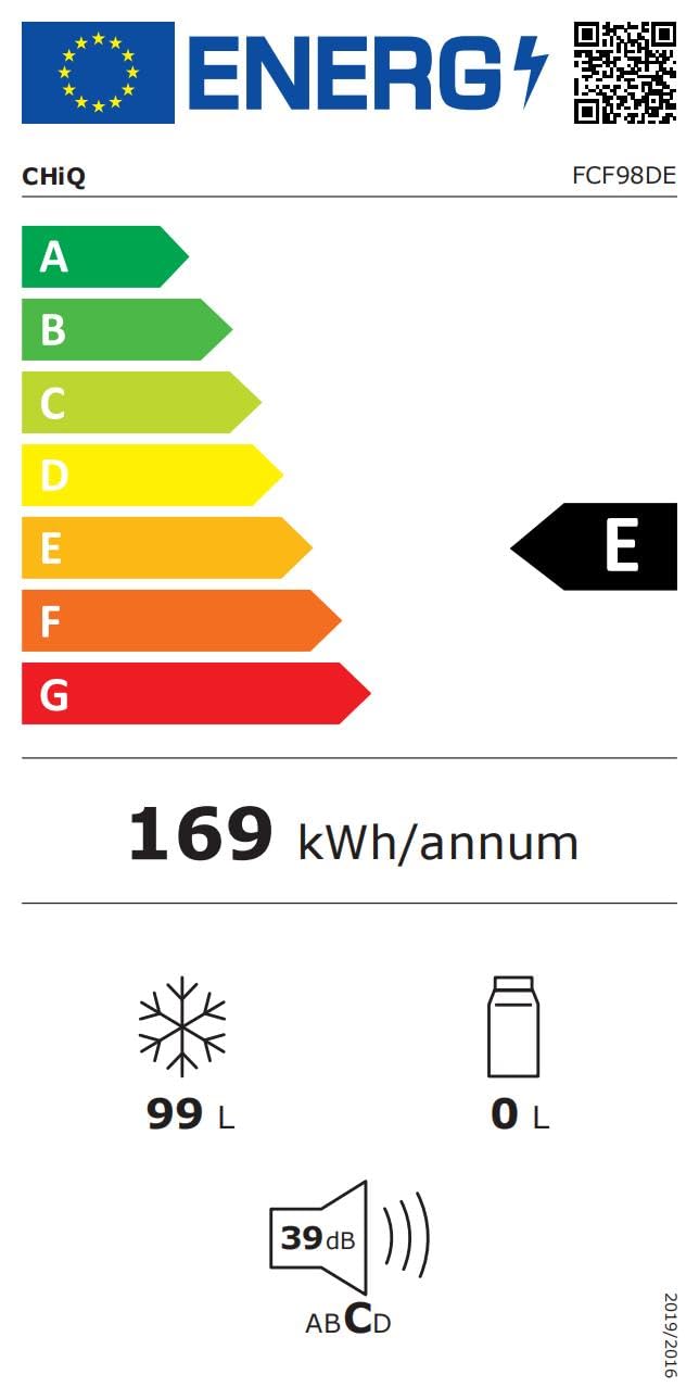 CHiQ FCF98DE Gefriertruhe 99 L, 54,5 x 47,6 x 83,5 cm, 4-Sterne-Gefrieren, Thermostatsteuerung, Drahtgestell, Schwebetür, Geräuscharm, Weiß