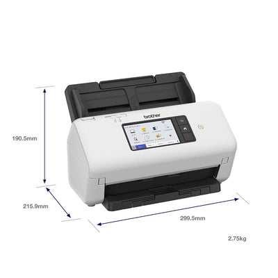 Brother ADS-4700W Professioneller Desktop-Dokumentenscanner, SuperSpeed USB 3.0, 10,9 cm Touchscreen, erweiterte Bildaufnahme, UK-Stecker