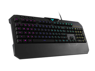 ASUS TUF Gaming K5 Tastatur USB QWERTY Italienisch Schwarz - Tastaturen (Standard, USB, Membran-Schlüsselschalter, QWERTY, RGB-LED, Schwarz)