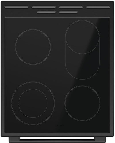 Gorenje GECS5C70BPA Elektro-Standherd mit Glaskeramik-Kochfeld /50cm/70 Liter/GentleClose/Schnellaufheizung/AirFry/ExtraSteam/Teleskopauszüge/AquaClean/schwarz