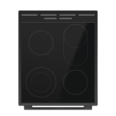 Gorenje GECS5C70BPA Elektro-Standherd mit Glaskeramik-Kochfeld /50cm/70 Liter/GentleClose/Schnellaufheizung/AirFry/ExtraSteam/Teleskopauszüge/AquaClean/schwarz