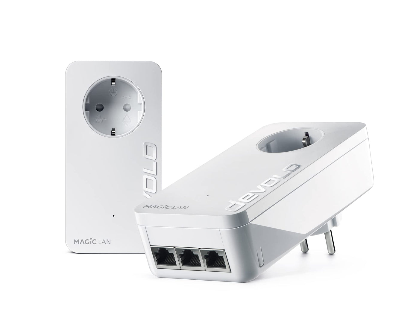 devolo Magic 2 LAN triple Starter Kit, LAN Powerline Adapter, bis zu 2.400 Mbit/s, 3x Gigabit LAN Anschluss, ideal für Gaming, dLAN 2.0, weiß