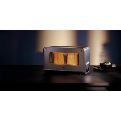 WMF Lono Toaster Glas mit Brötchenaufsatz, 2 Scheiben, XXL, motorisierte Toastaufnahme, Aufwärm-Funktion, 7 Bräunungsstufen, Toaster edelstahl matt