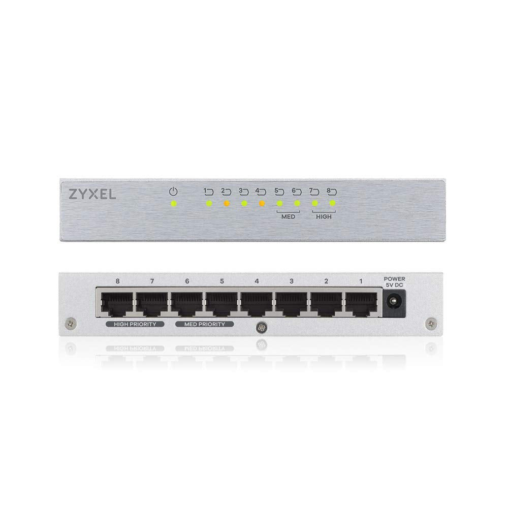 Zyxel 8-port Desktop Gigabit Ethernet Switch | Metallgehäuse, [GS108B]