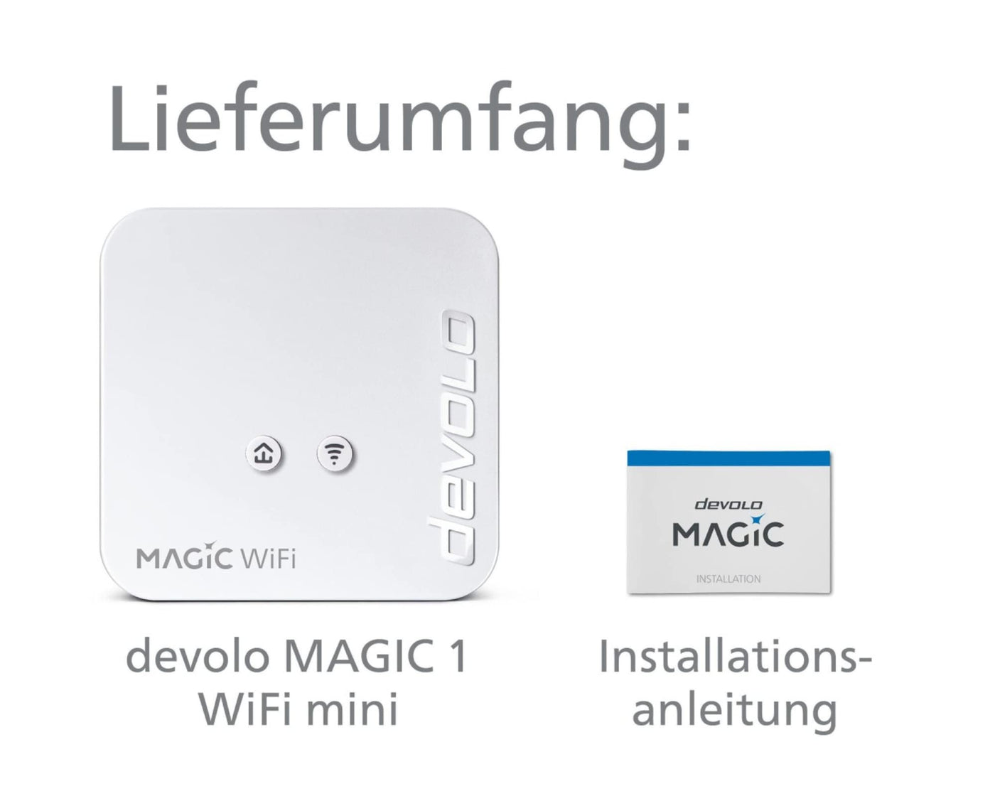 devolo Magic 1 WiFi mini Erweiterungsadapter, WLAN Powerline Adapter, bis zu 1.200 Mbit/s, WLAN Verstärker, 1x LAN Anschluss, dLAN 2.0, weiß