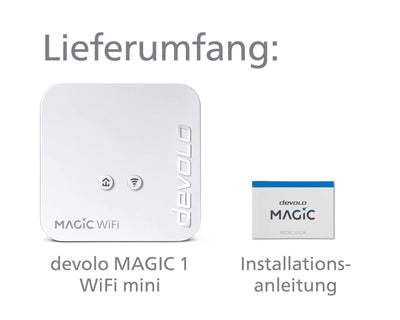 devolo Magic 1 WiFi mini Erweiterungsadapter, WLAN Powerline Adapter, bis zu 1.200 Mbit/s, WLAN Verstärker, 1x LAN Anschluss, dLAN 2.0, weiß