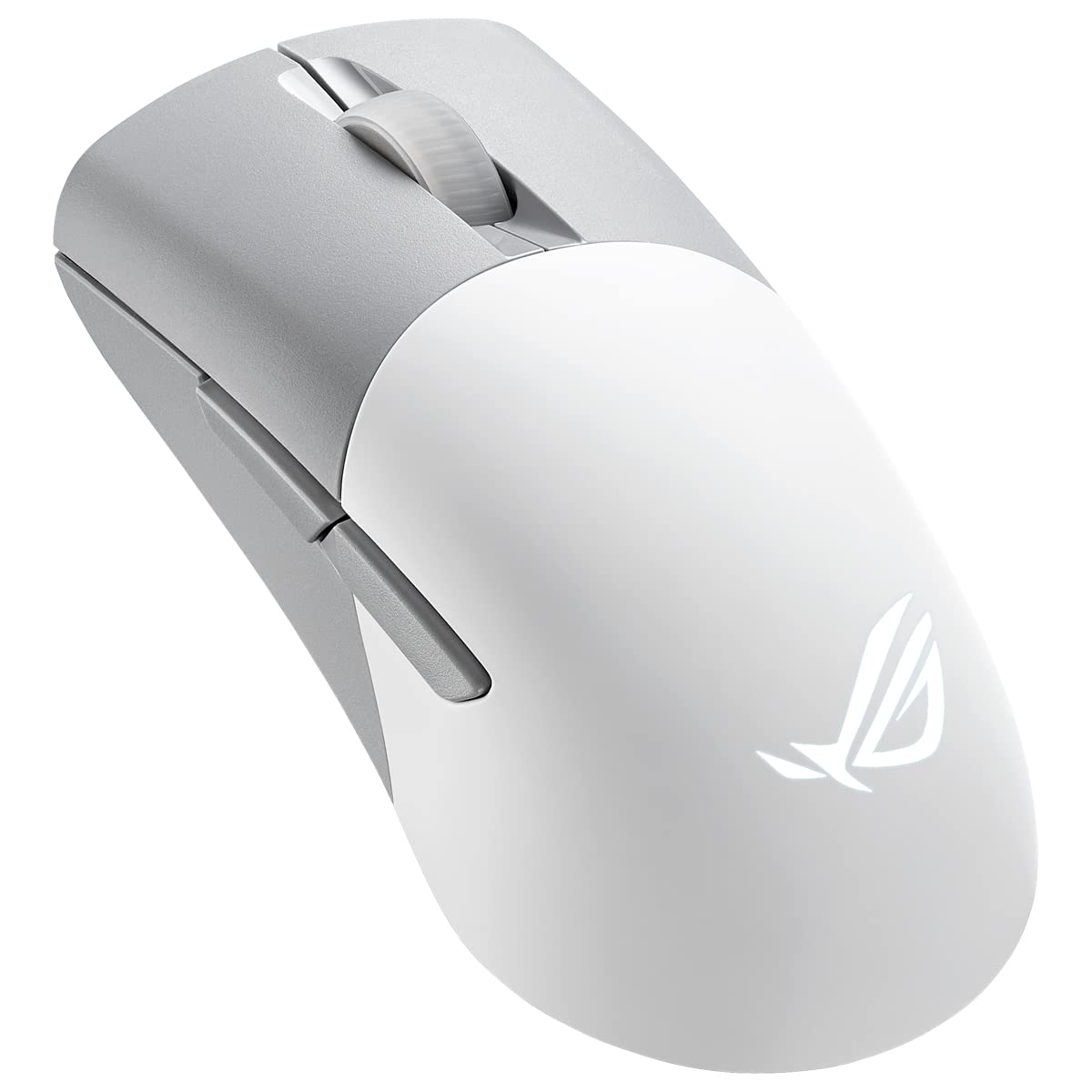 ASUS ROG Keris Wireless AimPoint White RGB Gaming Maus (optischer ROG AimPoint-Sensor, 36.000 DPI, ROG Micro Switches, 2,4 GHz RF, Bluetooth, USB, 5X programmierbare Tasten, weiß)