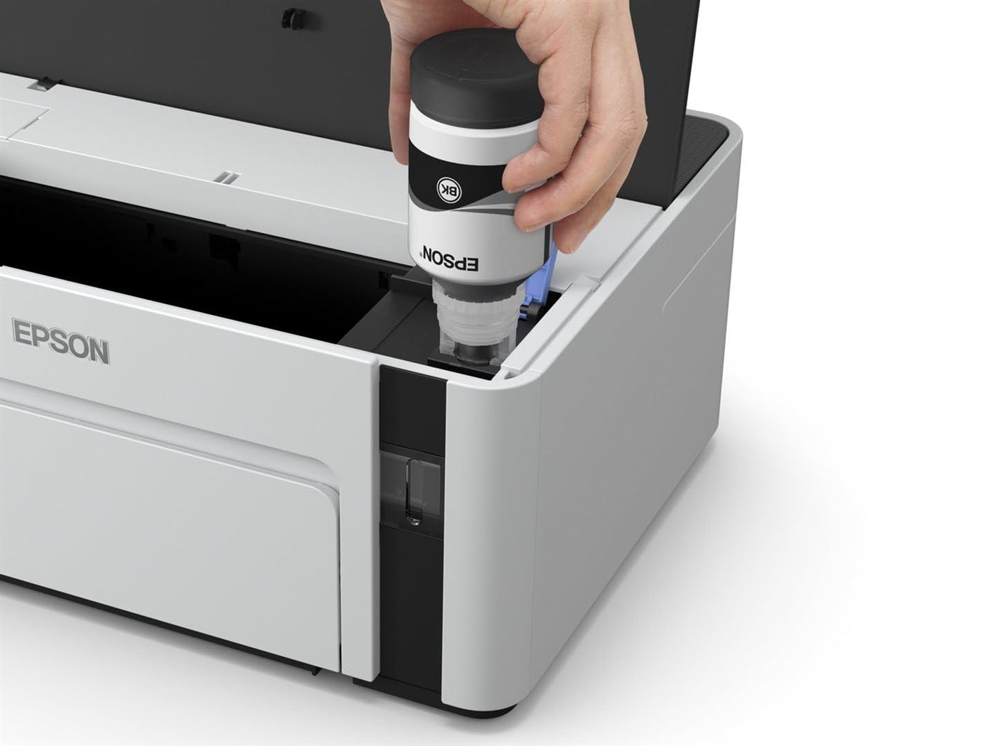 Epson EcoTank ET-M1120 nachfüllbarer Schwarzweißdrucker (Singlefunction, DIN A4, Wi-Fi, USB 2.0) großer Tintenbehälter, hohe Reichweite, niedrige Seitenkosten