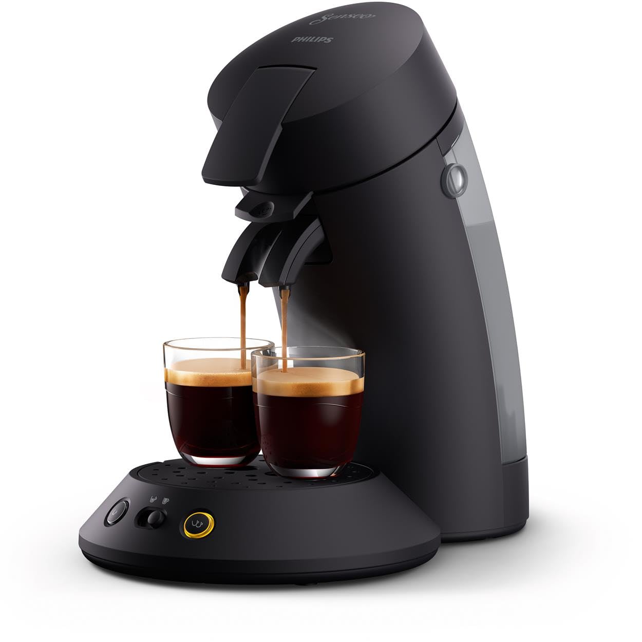 Philips Senseo Original Plus Kaffeepadmaschine, Schwarz, Intensitätsauswahl, Coffee Boost-Technologie, hergestellt aus recyceltem Kunststoff, CSA210/60