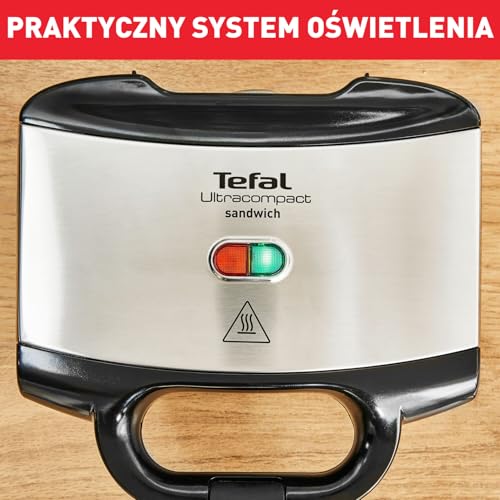 Tefal Ultracompact Sandwichmaker SM1552 | für dreieckige Sandwichtoasts | antihaftbeschichtete Platten | leichte Reinigung | kein Anbrennen | 700W | Sandwich-Grill | 26.5 x 12 x 26 cm