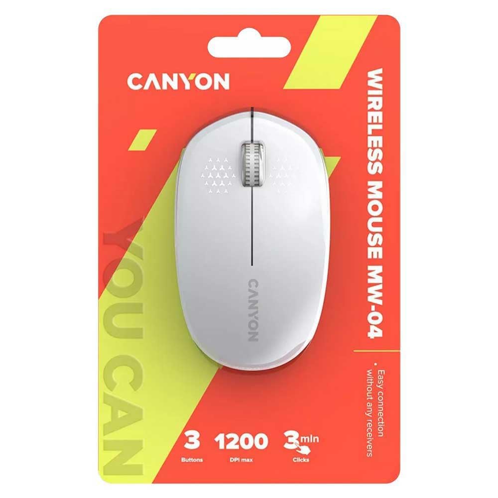 Canyon Wireless Mouse MW-04 Optical/BT/3 Keys/R+L weiß