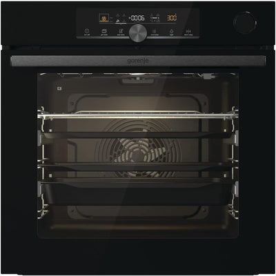 Gorenje 738009 OptiBake Advanced BSA 6747 A04BG Einbau-Backofen / 77L / Heißluft/AutoBake/Touch Bedienung/Bratenthermometer/GentleClose & Open/SteamAssist/StepBake/PizzaMode 300°C/schwarz