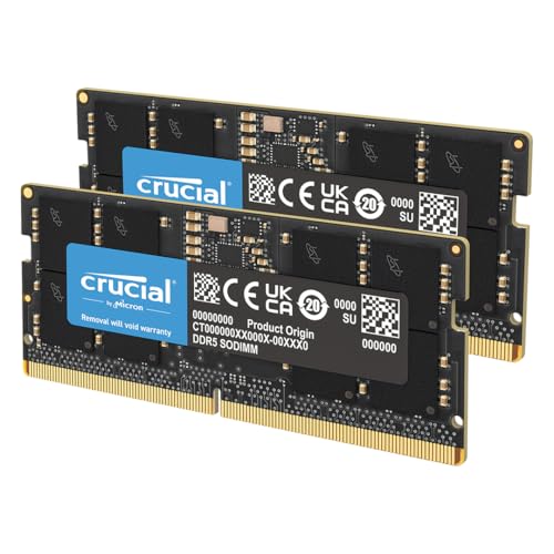 Crucial RAM 96GB Kit (2x48GB) DDR5 5600MHz (oder 5200MHz oder 4800MHz) Laptop Arbeitsspeicher CT2K48G56C46S5