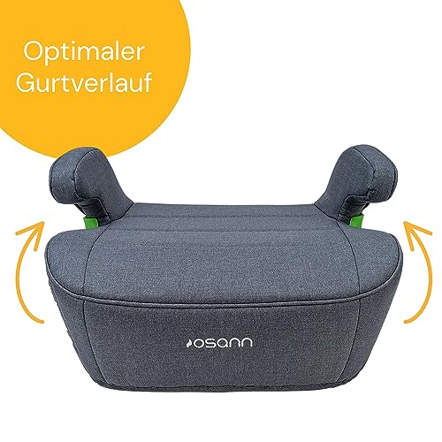 Osann Junior Isofix, Sitzerhöhung Auto Kinder, Kindersitzerhöhung mit Isofix, 126-150 cm (ca. 15-36 kg), Sitzschale i-Size - Elephant Grey