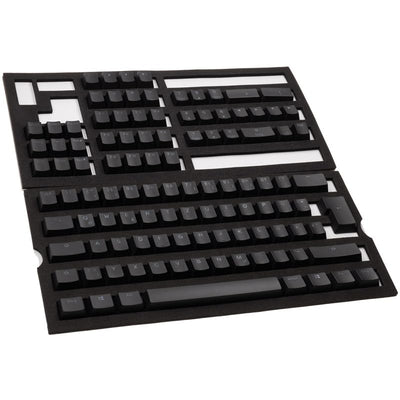 Ducky PBT Double-Shot Tastenkappen-Set für Hintergrundbeleuchtung, DE-Layout, Schwarz