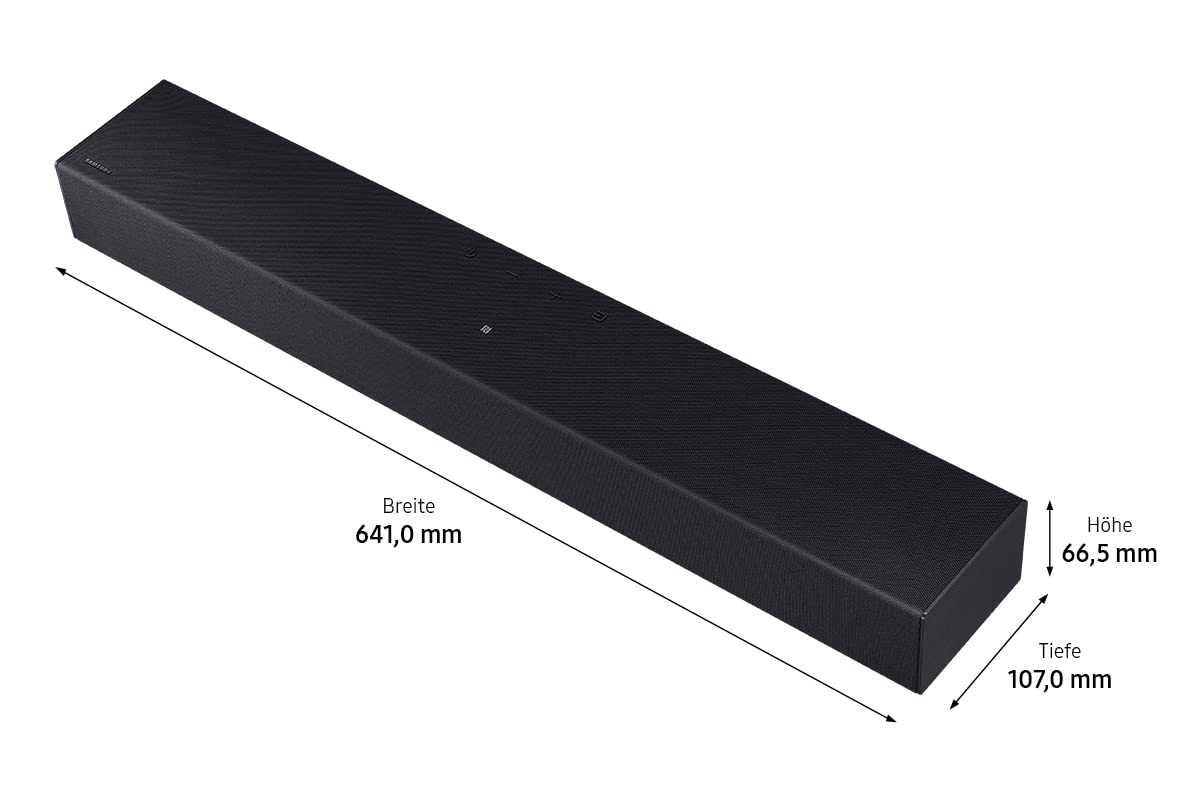 Samsung HW-C410G 2.0-Kanal C-Soundbar, Integrierter Subwoofer, Surround Sound Expansion, Dolby Digital 2.0, DTS 2.0, Bluetooth & NFC, One Remote Control [2023]