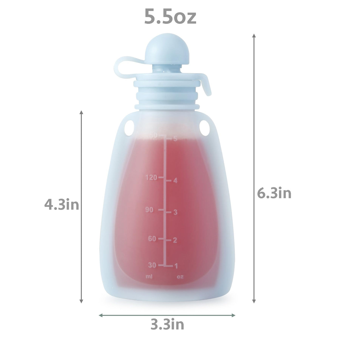 PandaEar Wiederverwendbare Silikon Babybrei Beutel, 4 Stück Quetschbeutel für Kleinkinder, BPA-freie Nachfüllbare Babybrei Aufbewahrung, 5,5 oz/156 ml Babynahrungsbeutel